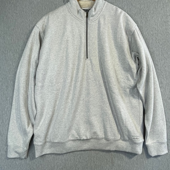 Eddie Bauer Other - Eddie Bauer Sweatshirt Men’s Size TXL Gray Pullover Sherpa Lined